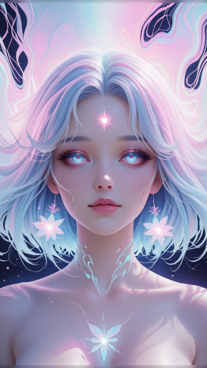 VelvetInk Studio: Estetică Ai Art: Portrete nud eterice în Neon Dreams