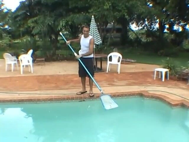 Tight little babes: Horny cheating wife gets filmed naked in the pool