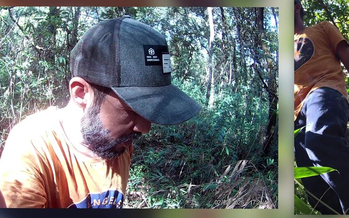 Stink HairyMale: Campo fumando en el bosque y masturbarse en casa