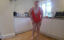 Horny vixen: Dancing in Red Swimsuit