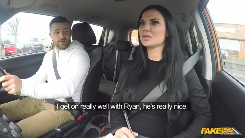 Fake Driving School: Fake Driving School - Big Tit Hot Brunette Jasmine Jae Flashes...