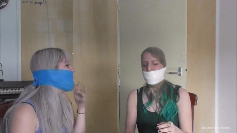 Restricting Ropes: Luna Grey &amp; Violet Haze - gag party HD