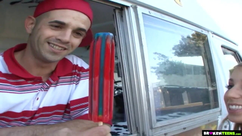 Broken teens: Allyssa Hall gets banged in the ice cream truck