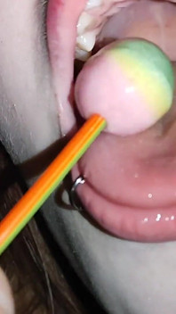 Marishka showed how she sucks dick on the example of chupachups