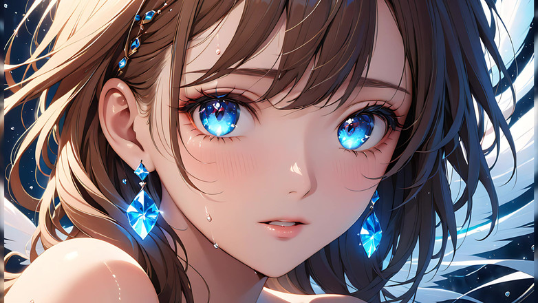 LustRender: Éterické emoce - Ai Dívka se zářícími slzami v intimním detailu