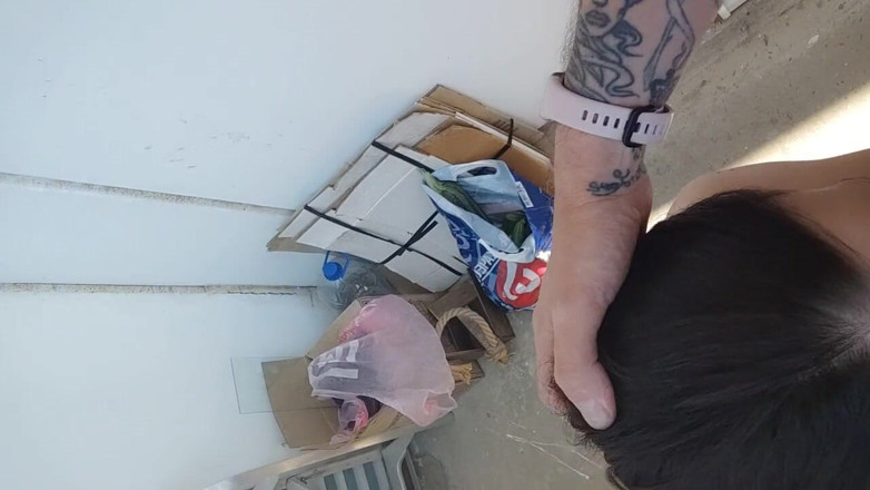 HotFoxyDarya: Blowjob on the balcony with cum on face and mouth