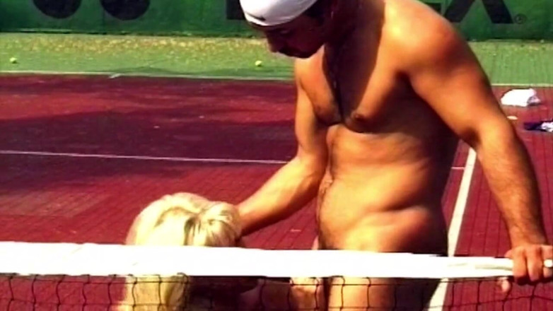 German bitch hunter: Blonde Sucks Cock Then Gets Fucked on Tennis Court