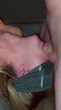 A Huge Cock Pulsates in Her Throat Pumping Cum. No Mercy Throtpie