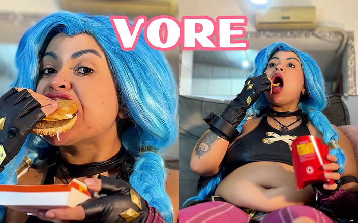 Cutiepiie Chubby: Jinx 角色扮演 吃恋物癖 - 肚子声音和打屁股