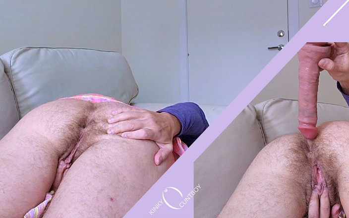 FTM Kinky cuntboy: Sarong up and Anal with Moving Dildo in Extremely Hairy...