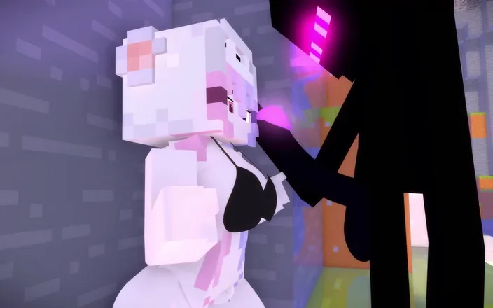VideoGamesR34: Minecraft Porn Animation - Girl Sucks Enderman Cock