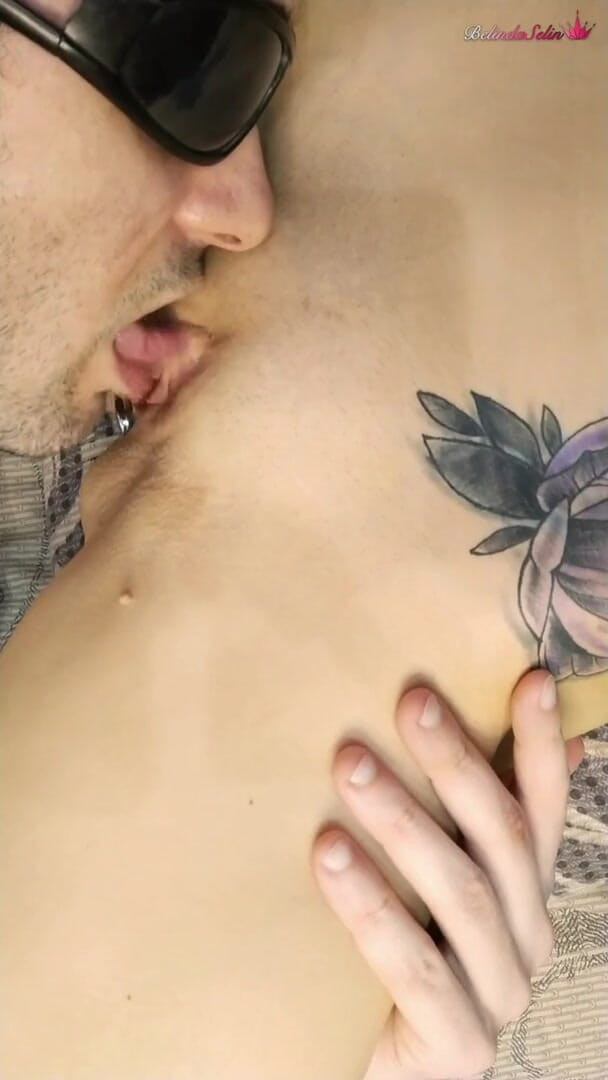 Belinda Selin: Stranger with glasses skillfully licks best friend's tight vagina