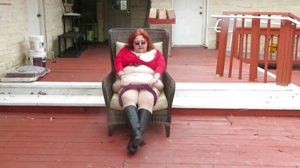 BBW nurse Vicki adventures with friends: Oh fun on my patio in my new boots doing...