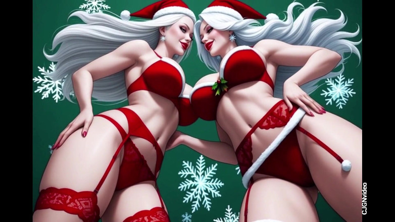 Hot girl dancing: Papai Noel sexy pose sfw versão (ai animation)