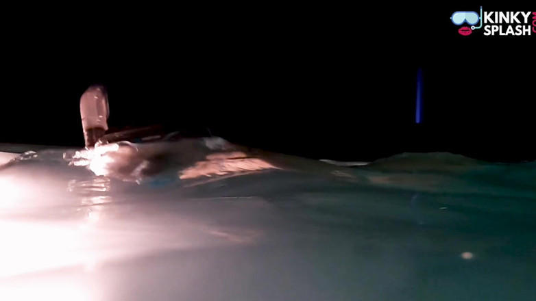 UKCuteGirl Lucy Lauren: Night Swim in Latex Swimsuit &amp; Full Face Mask