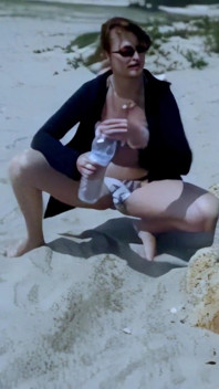 Anastasia Kass Peeing on the Beach