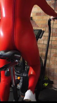 Latex Catsuit Sweat Drinking