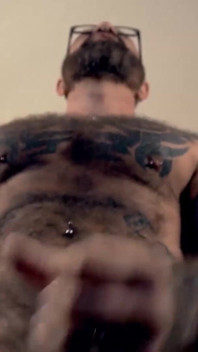 Barebackthathole Hairy inked Stepdaddy Marc Angelo masturbates