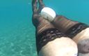Nylondeluxe: Black Stocking in the Sea