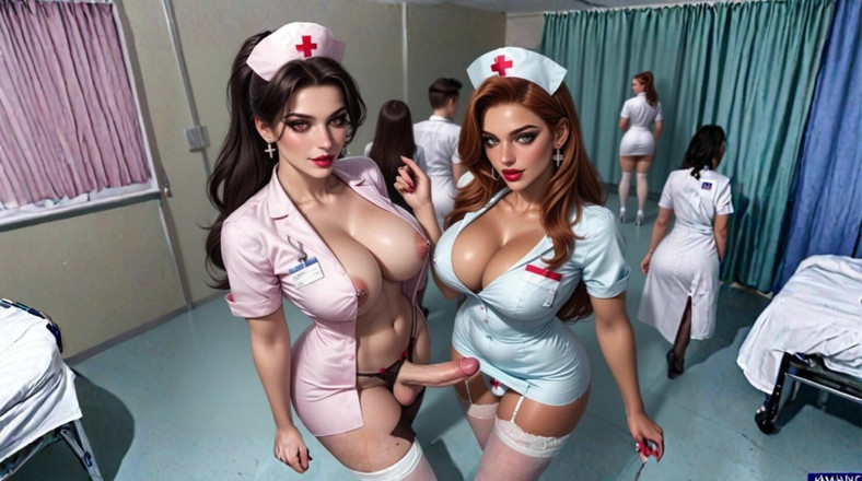 EWFA: Ai generado travesti enfermera mamando