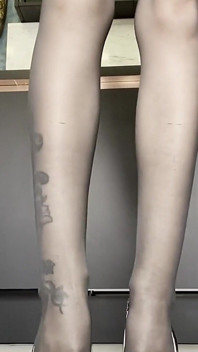 Black Stockings Nylon Legs and Feet