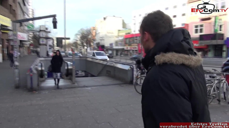 EroCom: Street flirting with a tattooed German slut ends with sex