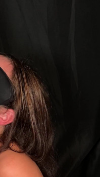 SubmissiveMiss kneels naked and blindfolded and sucks cock and rims till she gets a facial