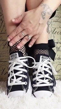 My Feet Are Tiny and Adorable in Converse, Especially with These Ankle Fishnet Socks with a Big Bow.