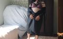 Ladyboy Kitty: Crossdresser Kitty Leather Coat Sunglasses and Sexy Bra Natural Boobs...