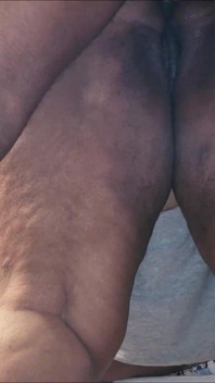 Black horny ebony BBW milf gets stroked from behind till he shoots his big load