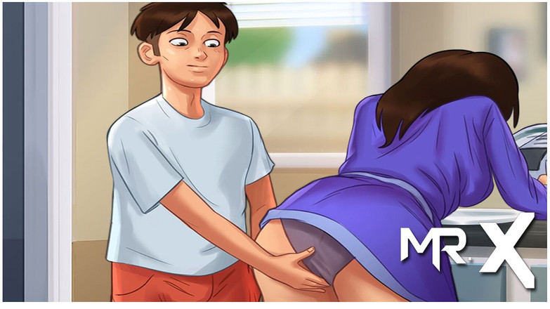 Mr Studio X: Summertimesaga - रसोई घर में परिपक्व सौतेली मम्मी को प्यार करना e2 # 33