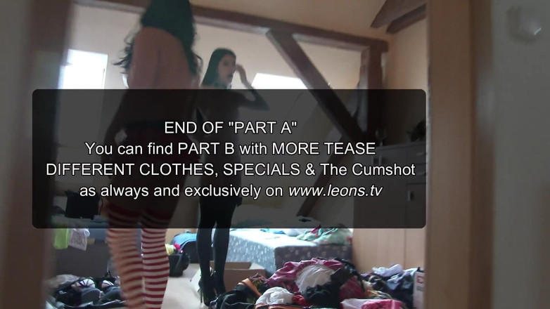Leon Lambert Girls Twerk Parties CFNM: 3 girls 1 boy long handjob with ass shaking - part a