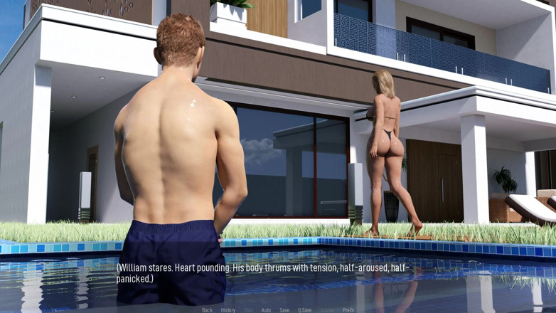 Dirty GamesXxX: Shared Desire: Sexy Hot Wives in Bikini by the Pool -...