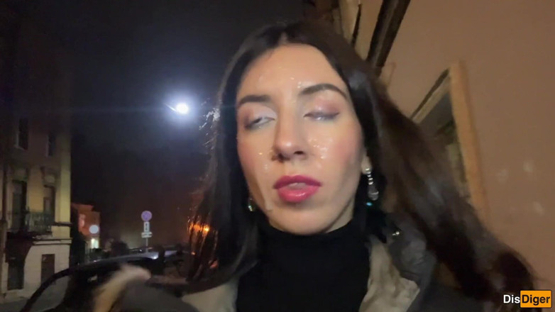 Dis Diger: Ruined Makeup Cum on Face - Public Cumwalk on Street Fur...
