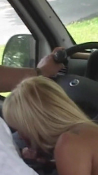 She Sucks His Cock While Driving and Then Gets Fucked in the Camper