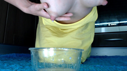 MyClearSky: Milking my big milky tits in a bowl