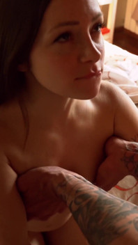 Intense Threesome: Two Men Completely Cover a Small Beauty