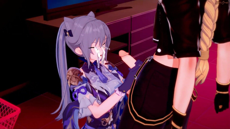 Hentai Smash: Keqing riceve una sborrata facciale prima di farsi scopare da...