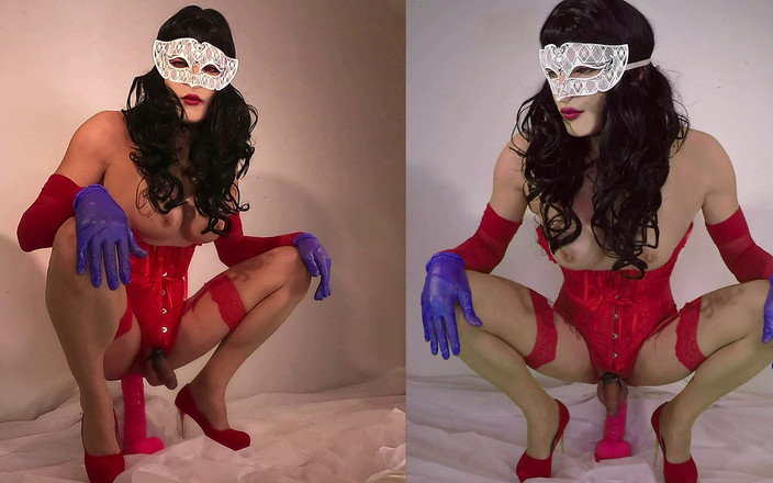 sillystacy: Жесткая анальная игра сисси Stacy с огромной розовой игрушкой после накачки ее задницы