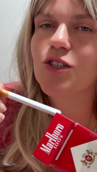 Queen of the Marlboro 100s Gives a Smoking Blowjob and Dirty Talk in German