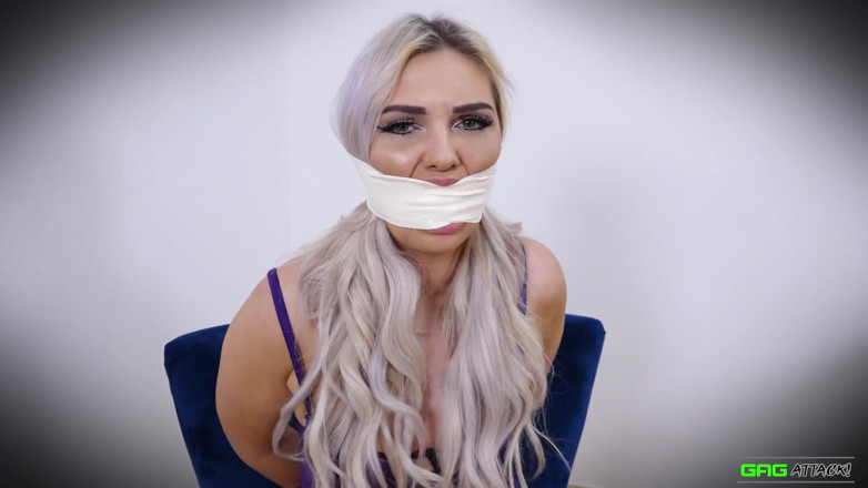 Gag Attack: Roxee - Microfoam tape gagged