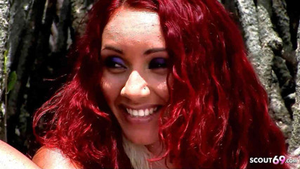 Full porn collection: Redhead Curly Hair Latina Teen Marcia Rough Has Outdoor Sex...