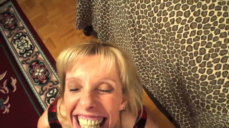 Carol Cox - The Original Internet Porn Star: 54 y/o Carol swallows the load of A 21 y/o