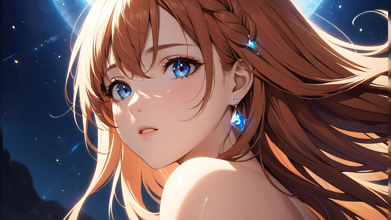 LustRender: Éterický vzestup: krásná mladá žena zabalená v nebeském světle