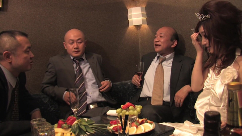 GangAsia: Cute Japanese Slut Servicing Three Guys in the Club