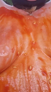 Julie Cunningham Sploshing - Short Slowed Down Clip of My Hug Tits Covered in Beans Being Shaken Side to Side Slowly