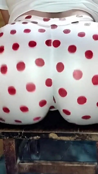 White Polka Dot Leggings Butt