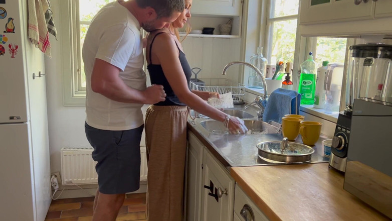LoveAndRopes: Husband Gets Horny Watching Hot MILF Wife Doing the Dishes,...