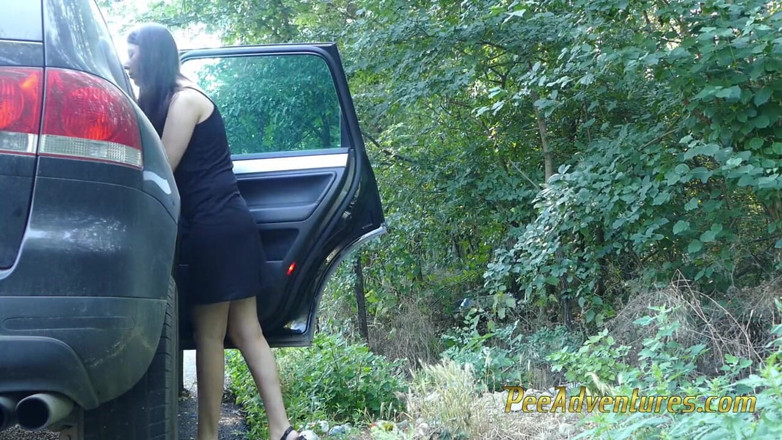 Pee Adventures: Changing her wet pee clothes outside