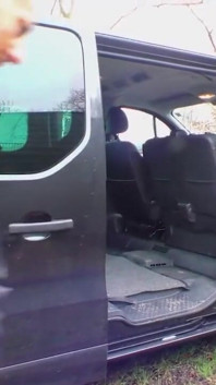 Tattooed Milf blows huge cock in the car and rides it on